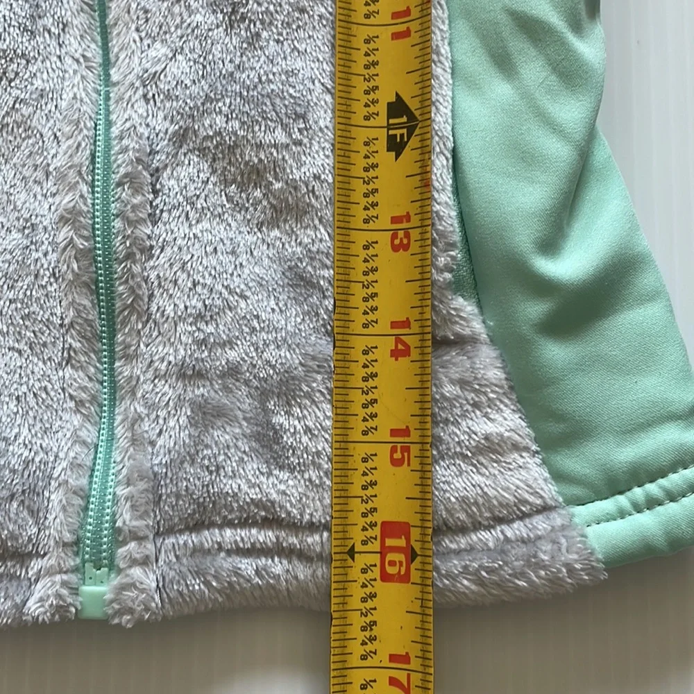 Champion sea foam green & light gray full zip vest.  Girls Size XS (4-5)